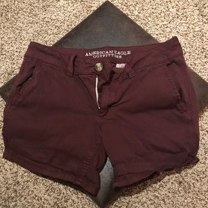 Maroon American Eagle jeans shorts